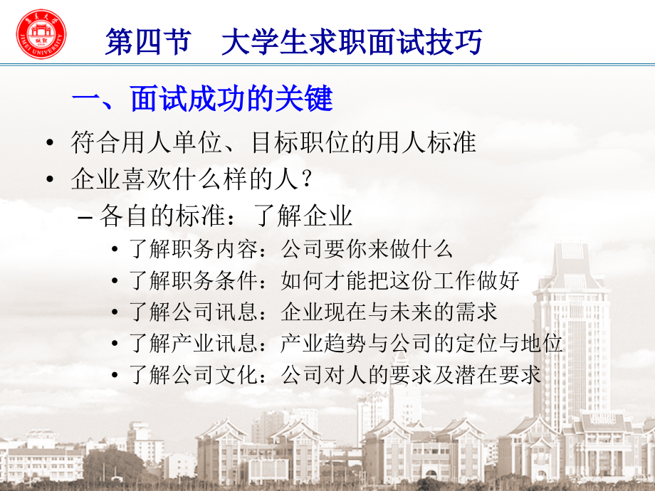 {人力资源招聘面试}第三章大学生求职与择业技能第四节面试求职技巧wc_第4页