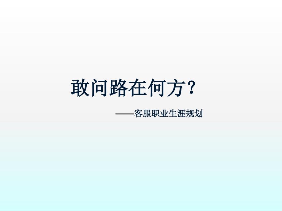 {人力资源职业规划}客服职业生涯规划_第1页