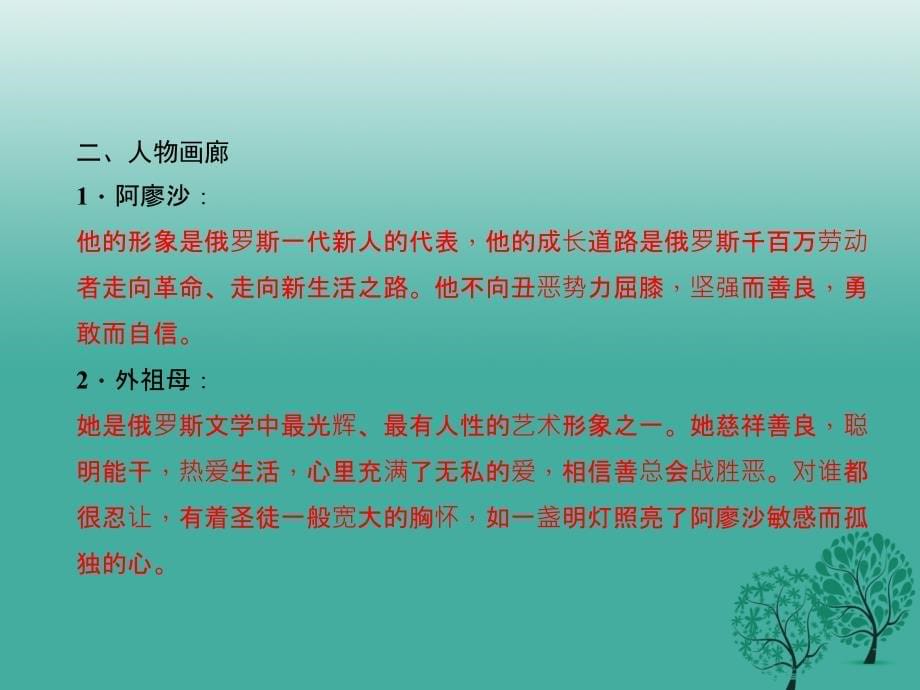 中考语文总复习第二部分积累与运用名著分类阅读专题训练课件_第5页