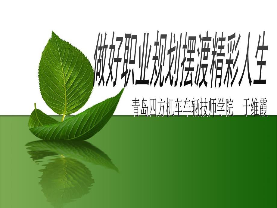 {人力资源职业规划}做好职业规划摆渡精彩人生_第1页