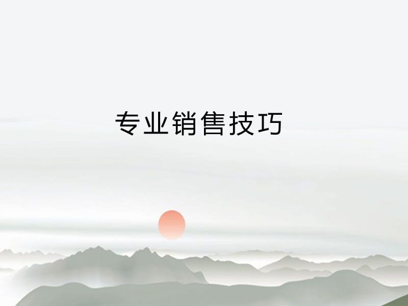 {营销培训}专业销售技巧培训教材_第1页