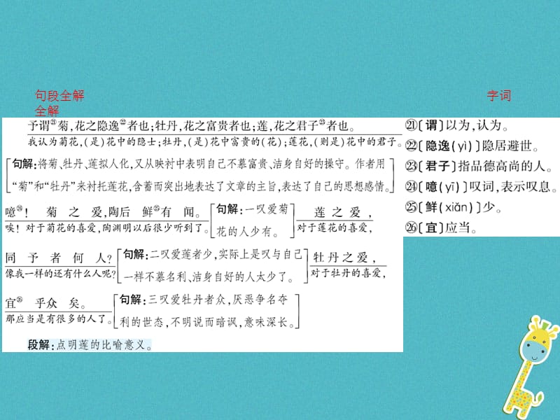 安徽省中考语文第二部分文言文阅读专题一文言文阅读串讲串讲四爱莲说复习课件_第4页