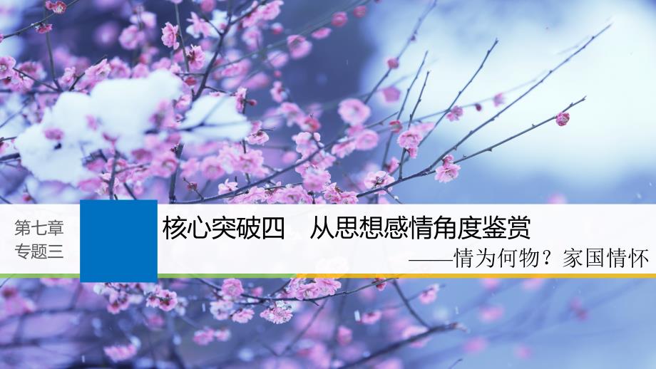 高考语文一轮复习第七章古诗鉴赏-基于思想内容和艺术特色的鉴赏性阅读专题三理解必备知识掌握关键能力核心突破四从思想感情角度鉴赏课件_第1页