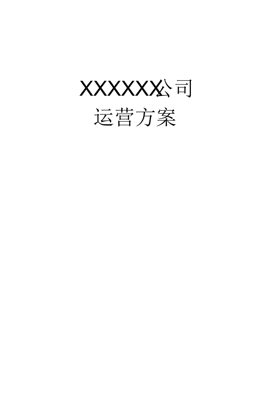 新公司运营计划书[整理]_第1页