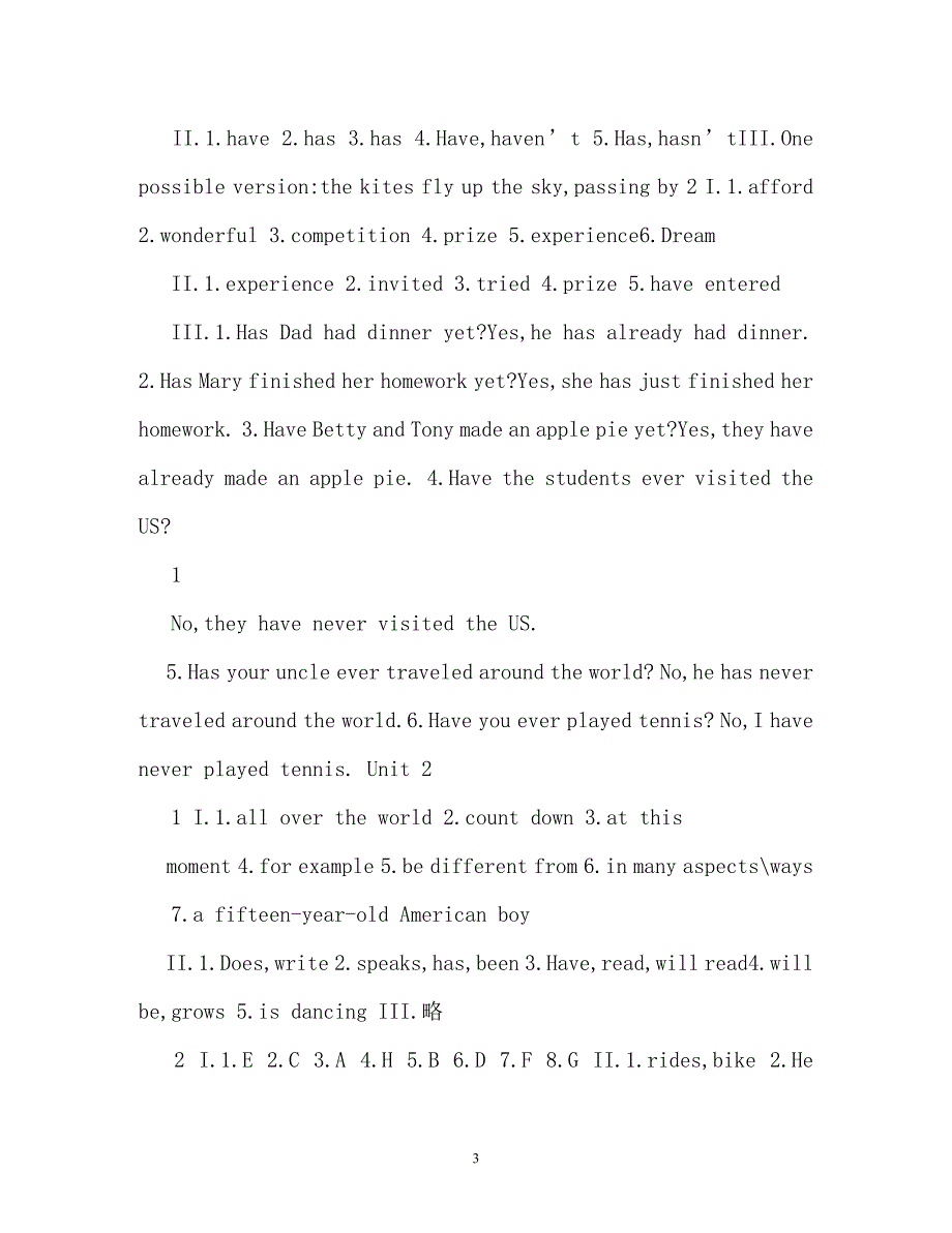 八年级英语作业本答案（通用）_第3页