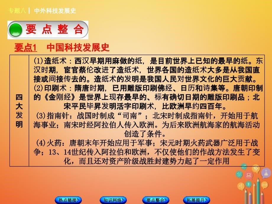 福建省中考历史复习第二部分专题突破篇专题八中外科技发展史课件_第5页