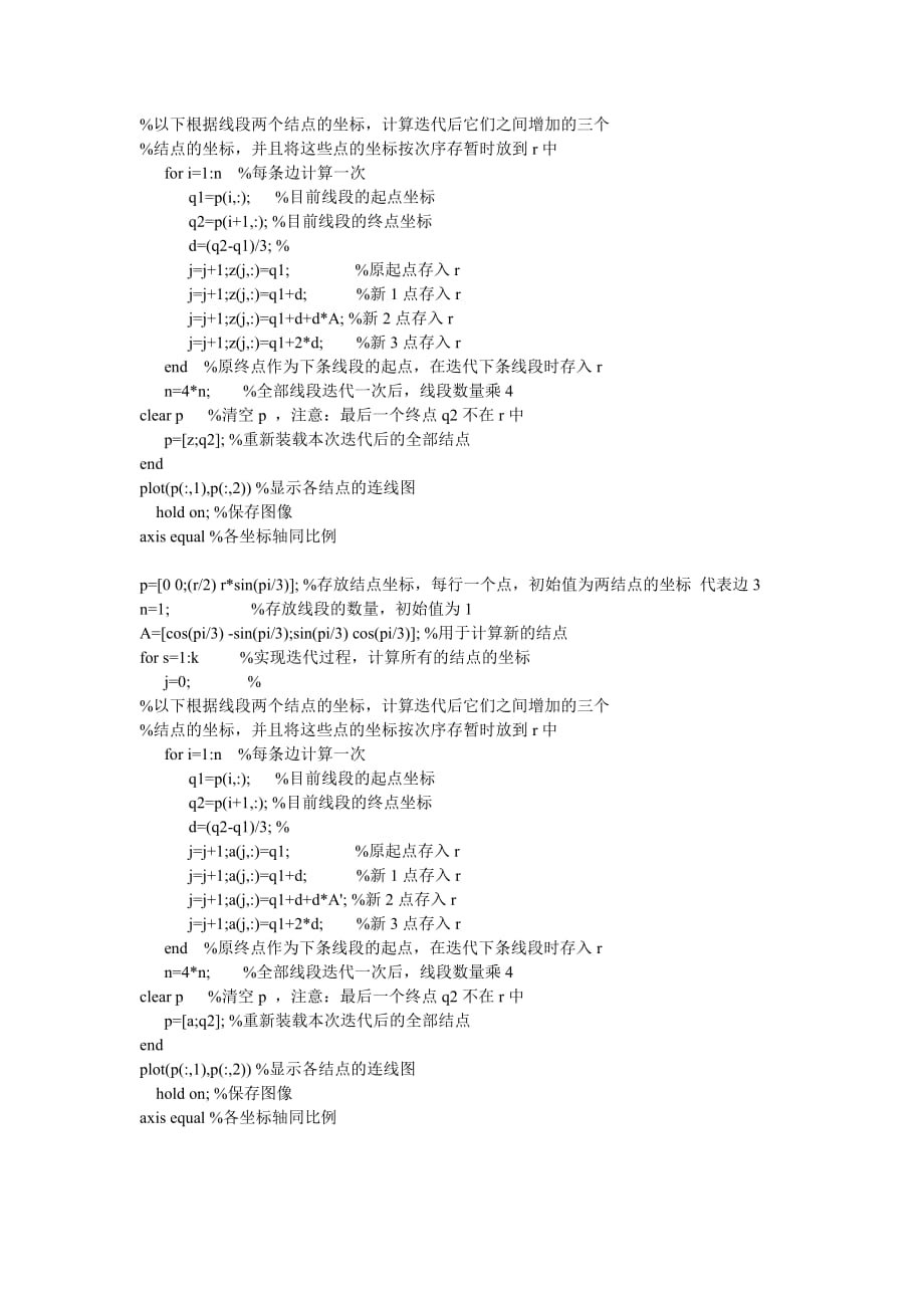 数学实验报告Koch雪花_第3页