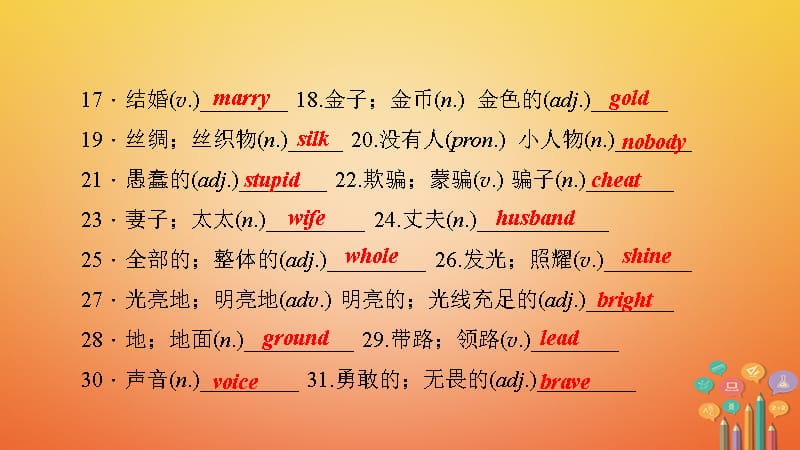 八年级英语下册Unit6Anoldmantriedtomovethemountains基础知识复习小测课件（新版）人教新目标版_第3页