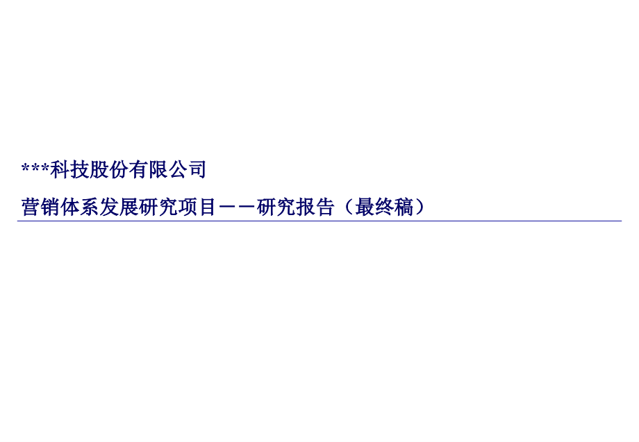 {营销报告}营销体系发展研究项目研究报告最终稿_第1页