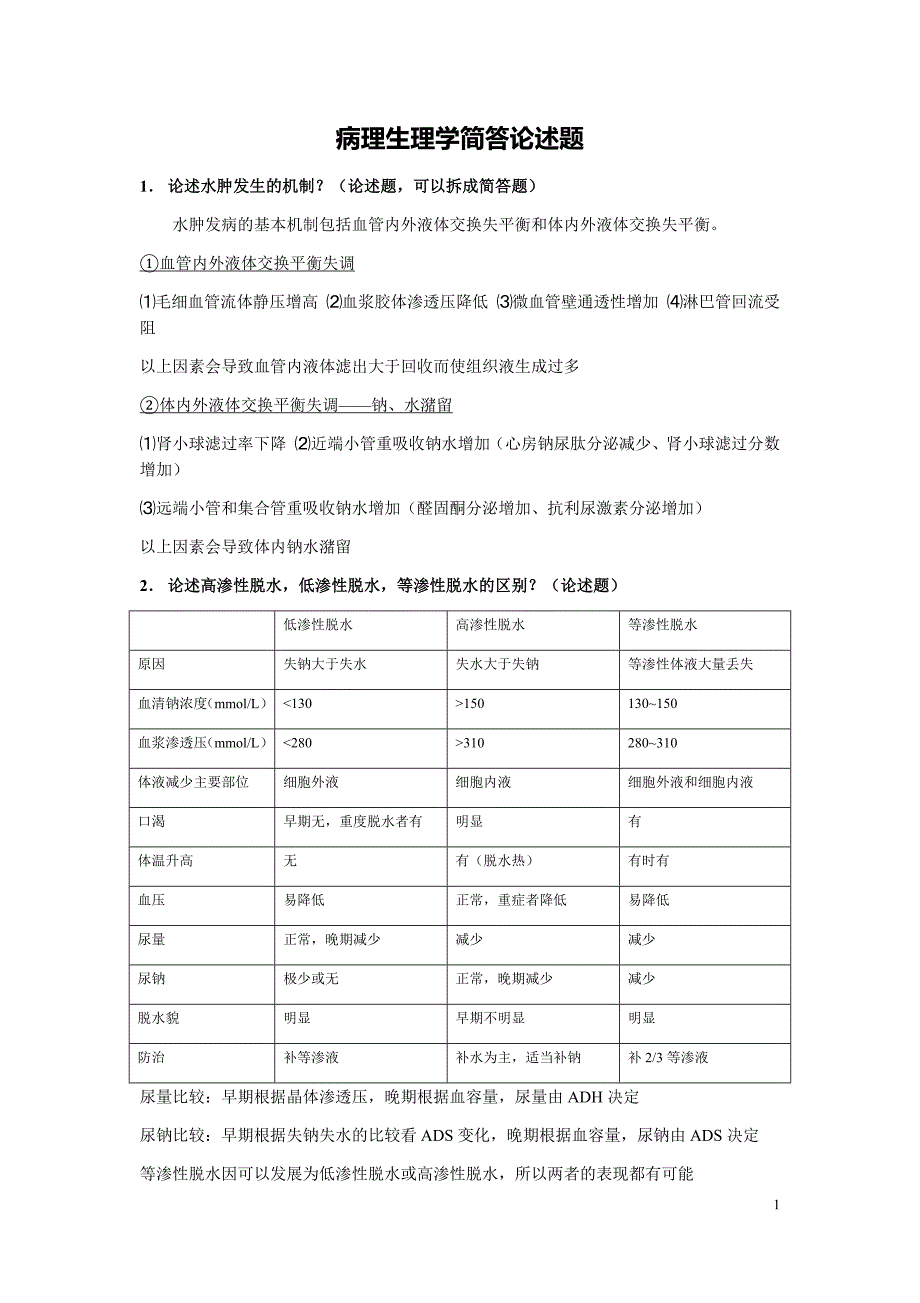 病理生理学简答论述题汇编_第1页