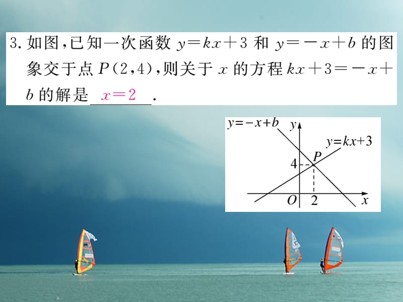 贵州省春八年级数学下册19.2一次函数19.2.3一次函数与方程、不等式作业课件（新版）新人教版_第4页