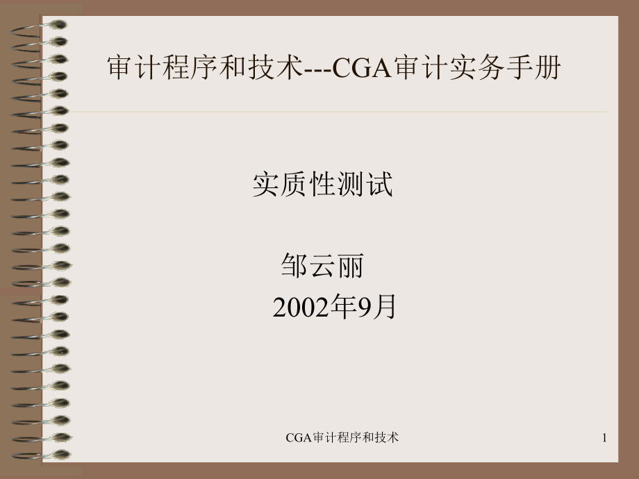 {财务管理内部审计}审计程序和技术之审计实务手册_第1页