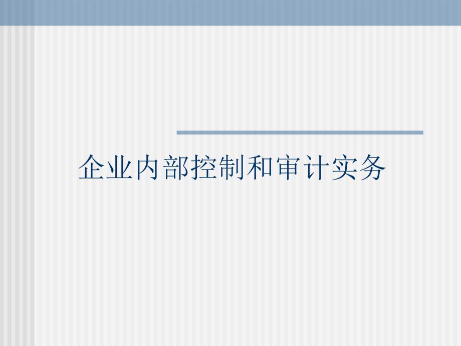 {财务管理内部控制}企业内部控制和审计实务_第1页