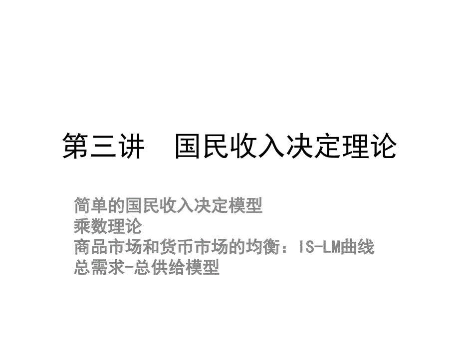 {财务管理收益管理}国民收入决定理论培训讲义_第1页