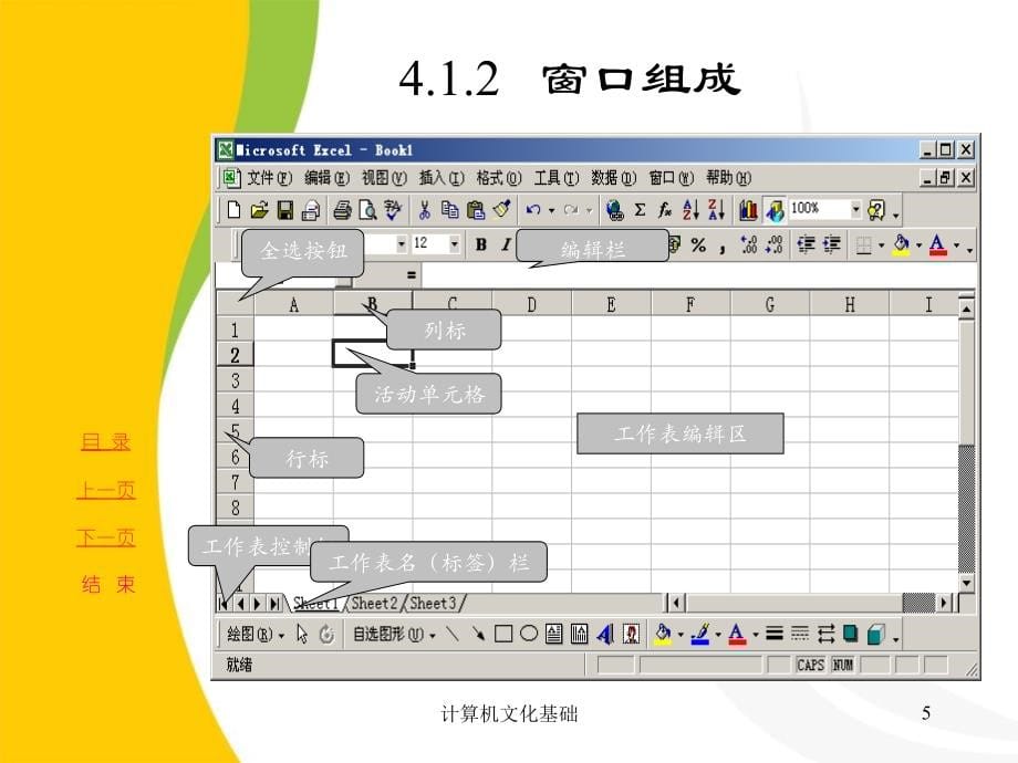 计算机第4章电子表格系统Excel 2000资料教程_第5页