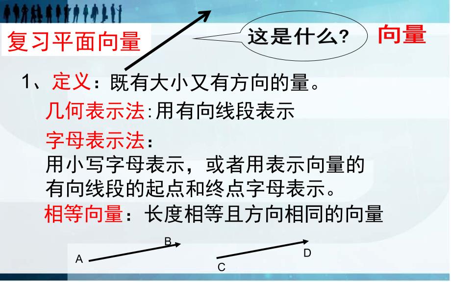 数学：311-312《空间向量及其加减与数乘运算》课件(新人教B版选修2-1)教学教案_第2页