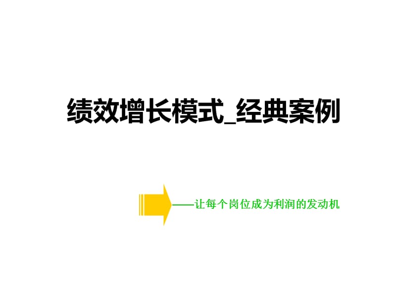 {财务管理利润管理}让每个岗位都带来利润绩效增长模式经典案例_第1页