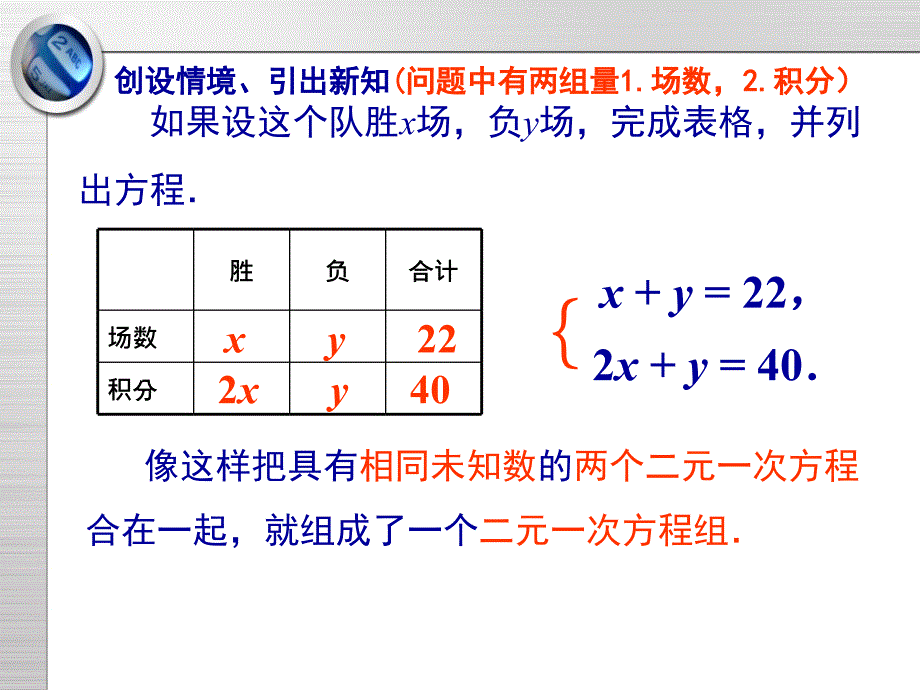 初中一年级数学下册第八章 二元一次方程组第一课时课件_第4页