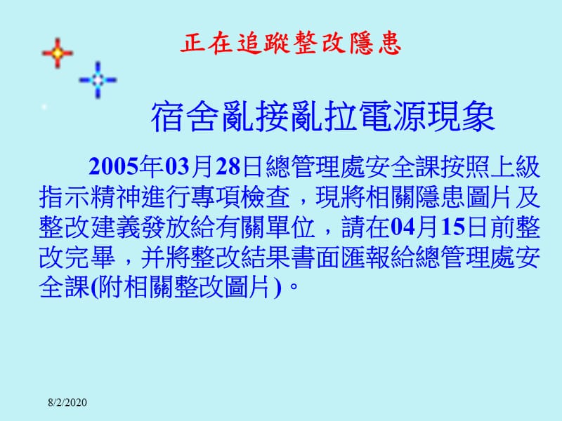 集体宿舍用电安全专项检查报告培训讲学_第1页