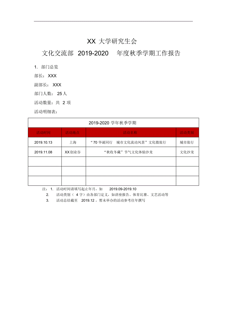 【文化交流部】某大学研究生会2019-2020年度秋季学期工作报告.pdf_第1页