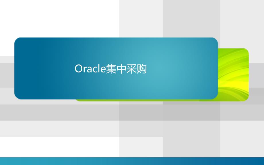 {管理信息化ORACLE}Oracle集中采购1_第1页