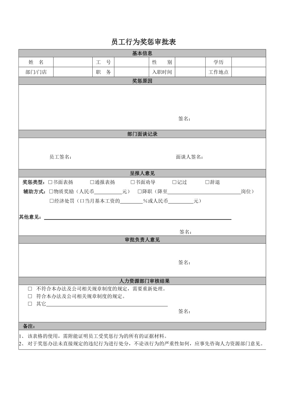 员工奖惩审批表(新).doc_第1页