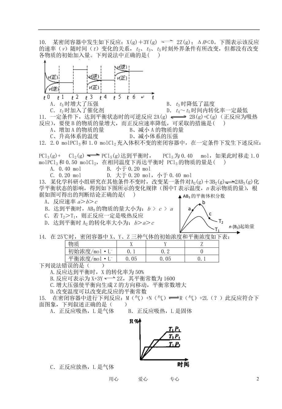 江西省2012-2013学年高二化学第一次月考试题（潜能班）新人教版.doc_第2页