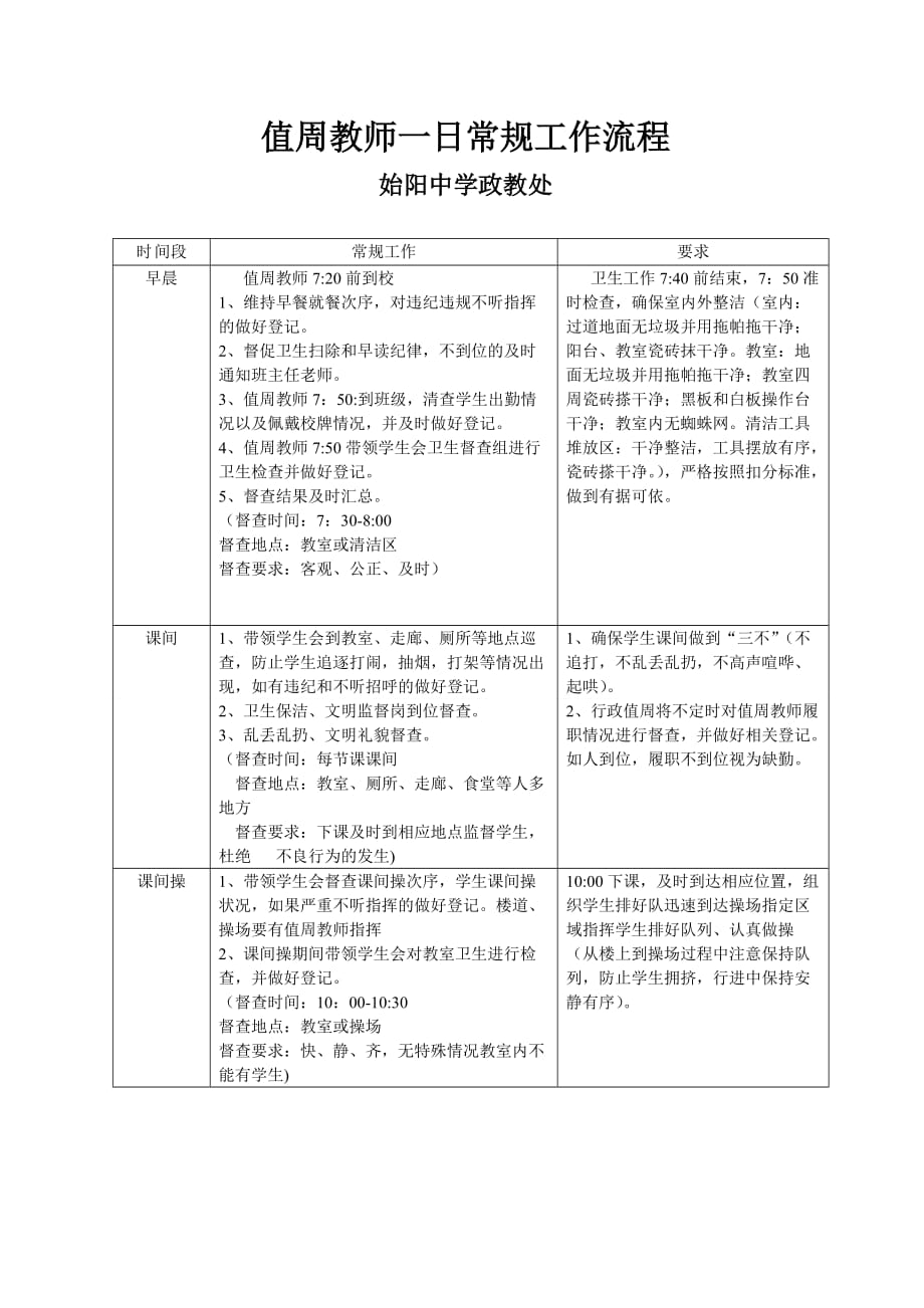 值周教师一日常规工作流程.doc_第1页