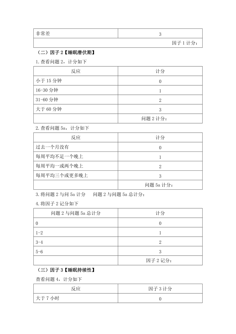 匹茨堡睡眠质量指数量表(PSQI)与评分方法.doc_第4页