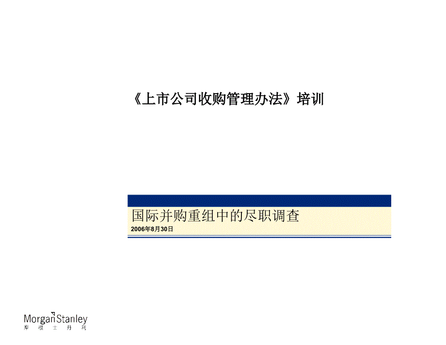 大摩尽职调查范本国际并购重组知识讲解_第1页