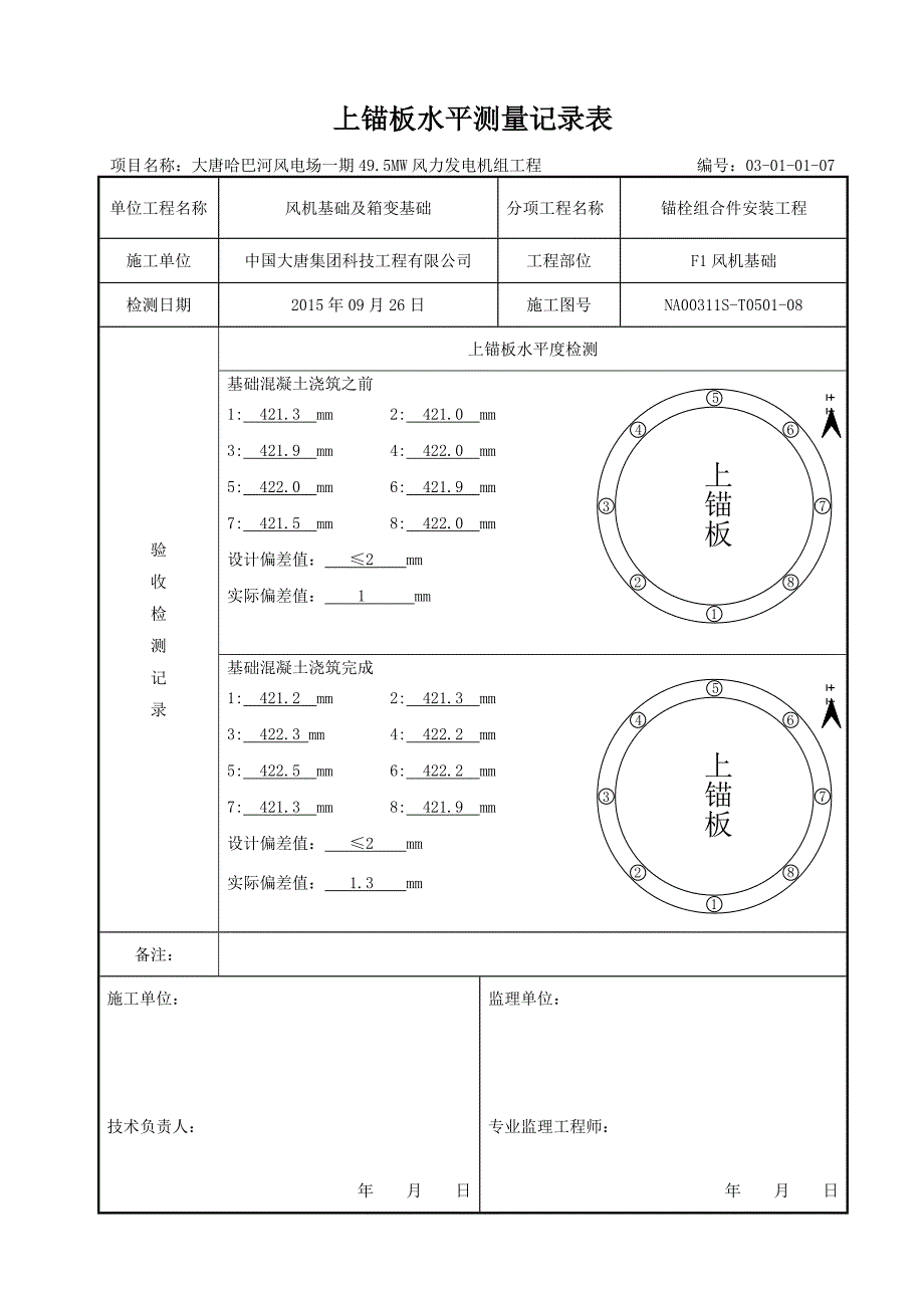 上锚板水平测量记录表.doc_第1页