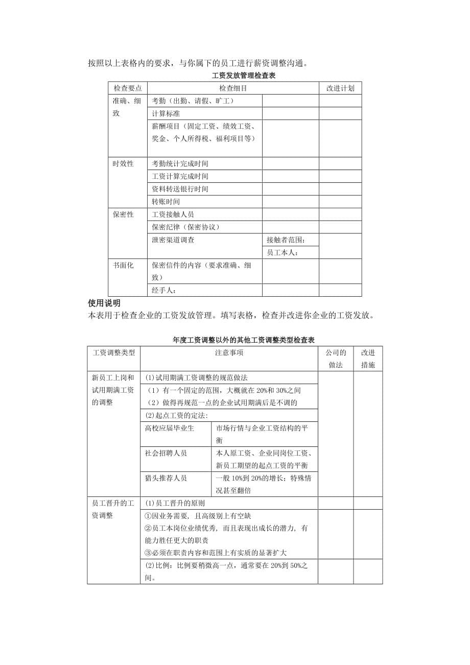 现代企业薪资福利设计与操作工具表单80291_第5页