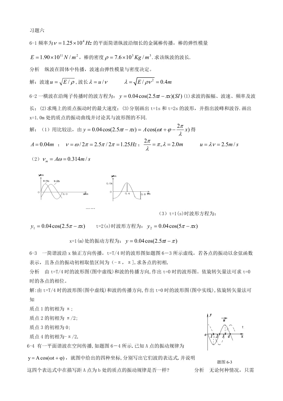 基础物理学上册习题解答和分析 第六章习题解答和分析.doc_第1页