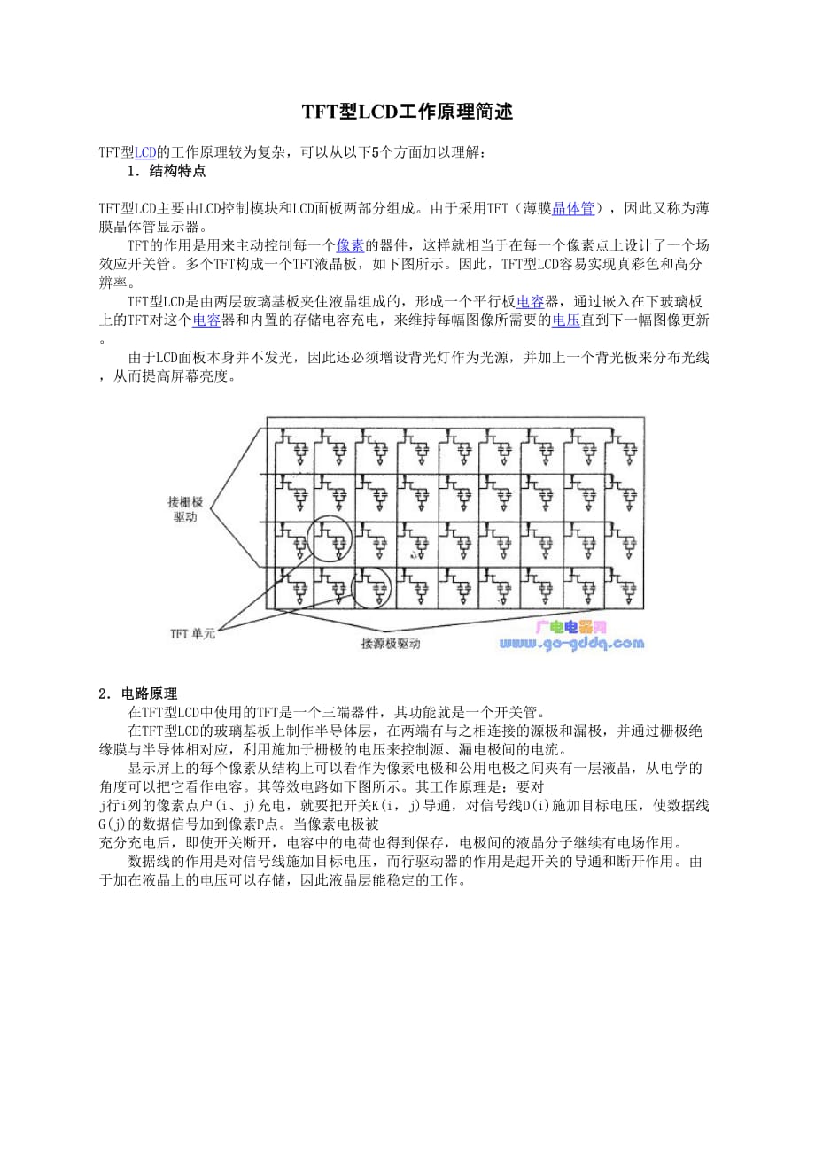 TFT型LCD工作原理简述.doc_第1页