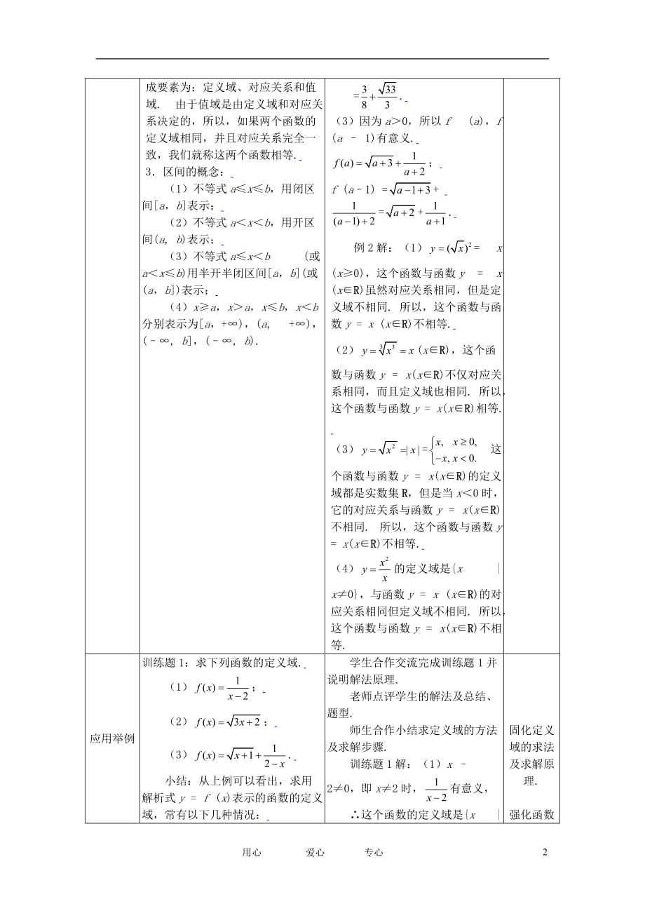 高中数学 1.2.2函数的三要素全册精品教案 新人教A版必修1.doc_第2页