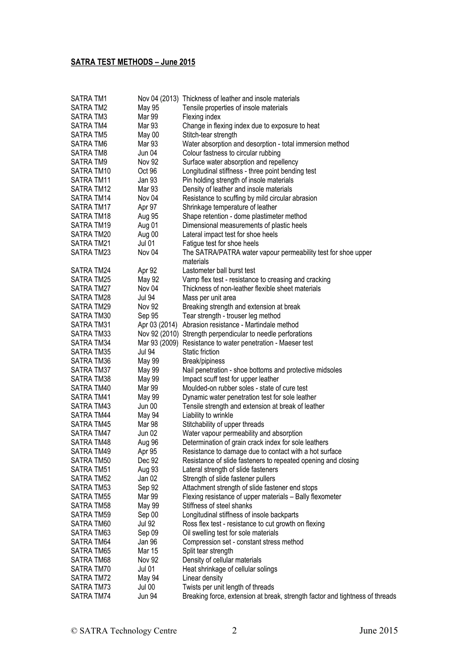 SATRA 鞋类测试标准(2015).pdf_第2页