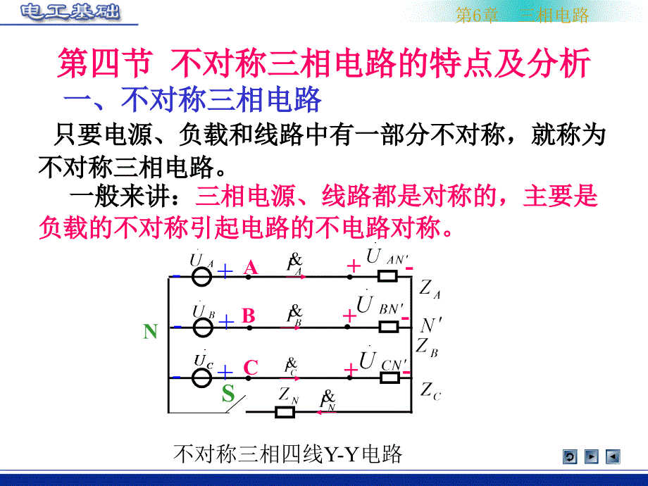 不对称三相电路的特点及分析教学文稿_第1页