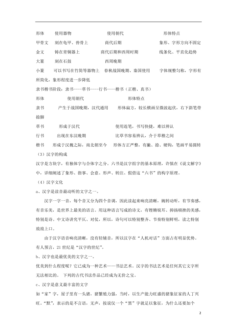 高中语文梳理探究《优美的汉字》学案新人教版必修1_第2页