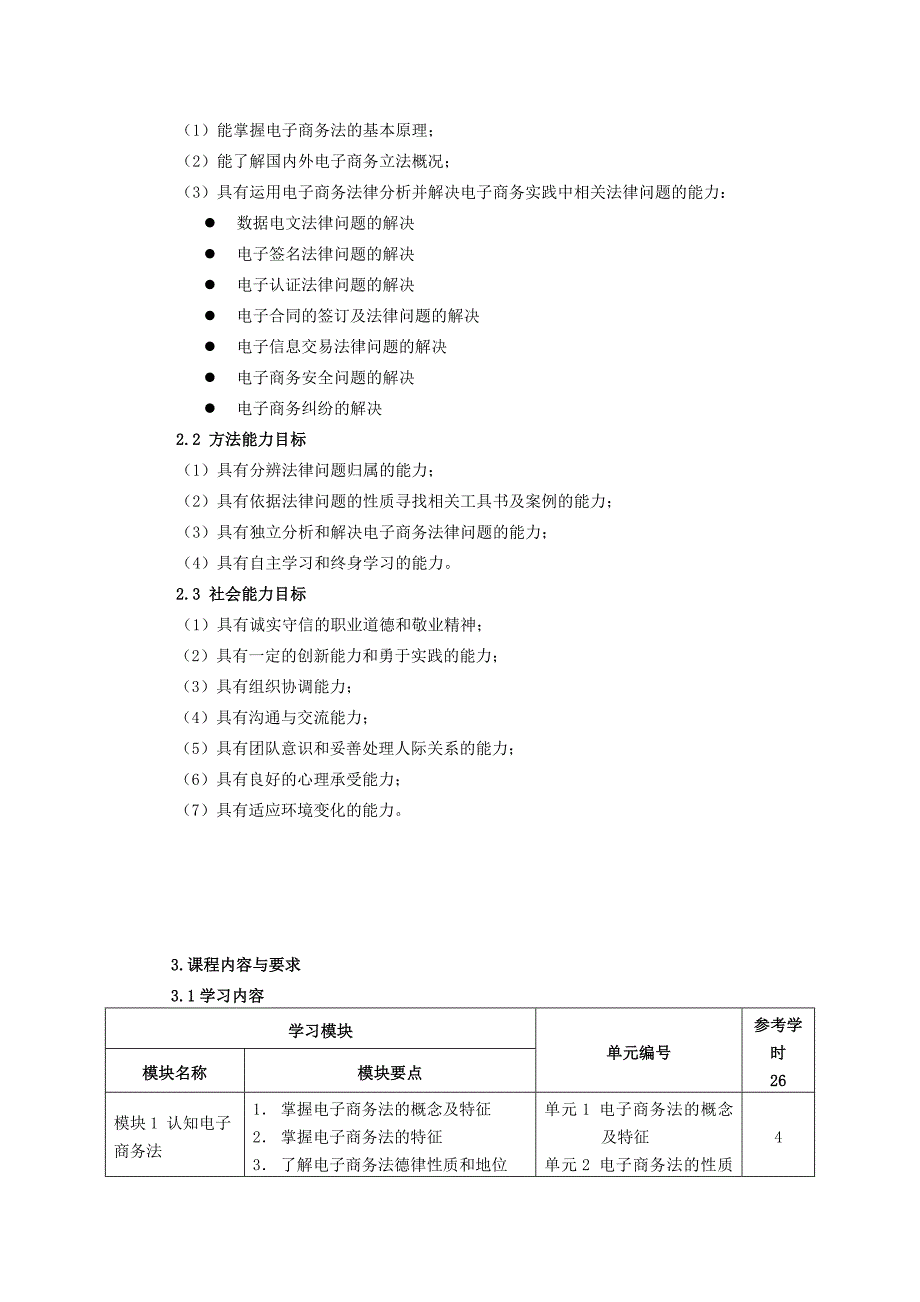 《电子商务法律法规》课程标准.doc_第2页