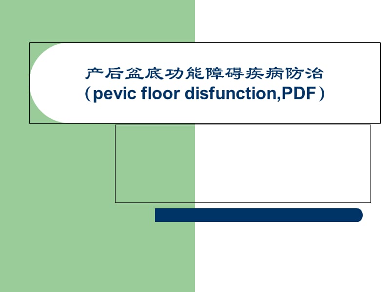 产后盆底障碍疾病的防治教学文稿_第1页