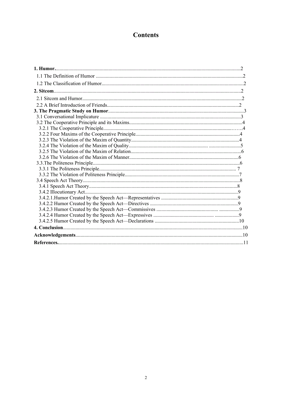 A Study of English Humor in American Sictom Friends from Pragmatics_第1页