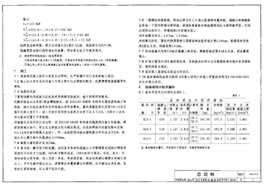 04G353-4 钢筋混凝土屋面梁(9m跨钢筋砼单双坡屋面梁)知识课件_第5页