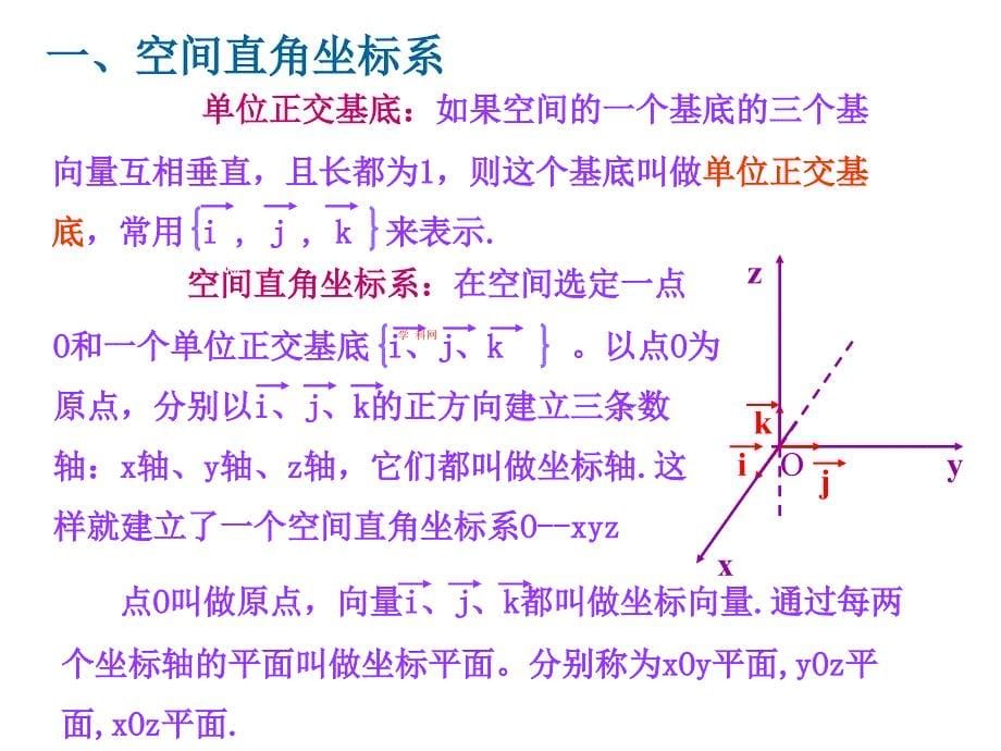 高中数学人教A版选修（21）3.1.5《空间向量运算的坐标表示》ppt课件_第5页