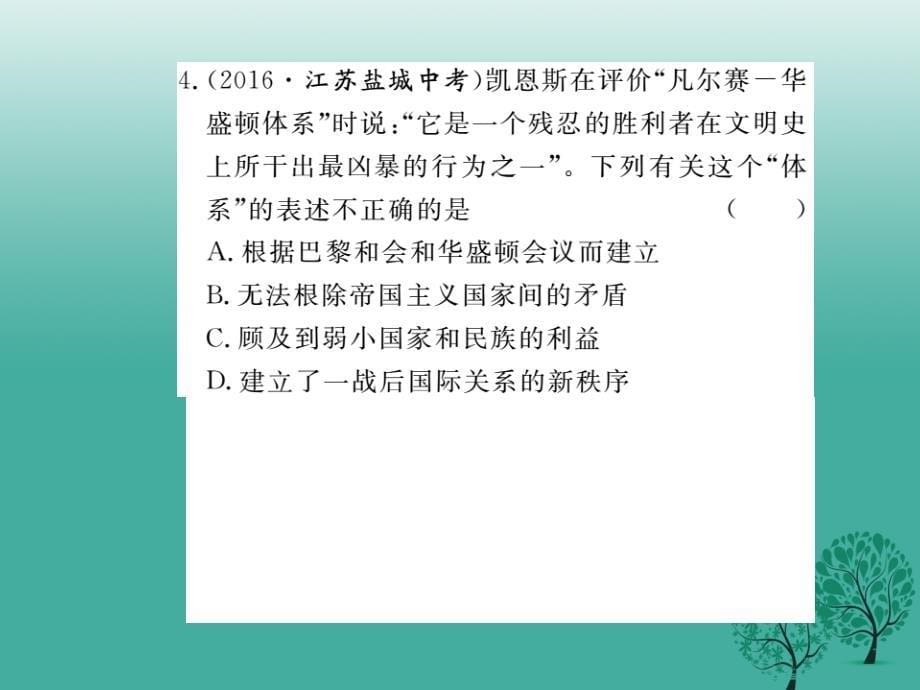 九年级历史下册第二单元凡尔赛—华盛顿体系下的世界小结课件新人教版_第5页