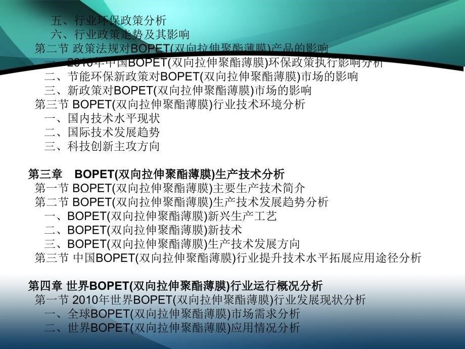 {行业分析报告}某某某年中国BOPET双向拉伸聚酯薄膜行业市场投资调研及预测分析_第5页