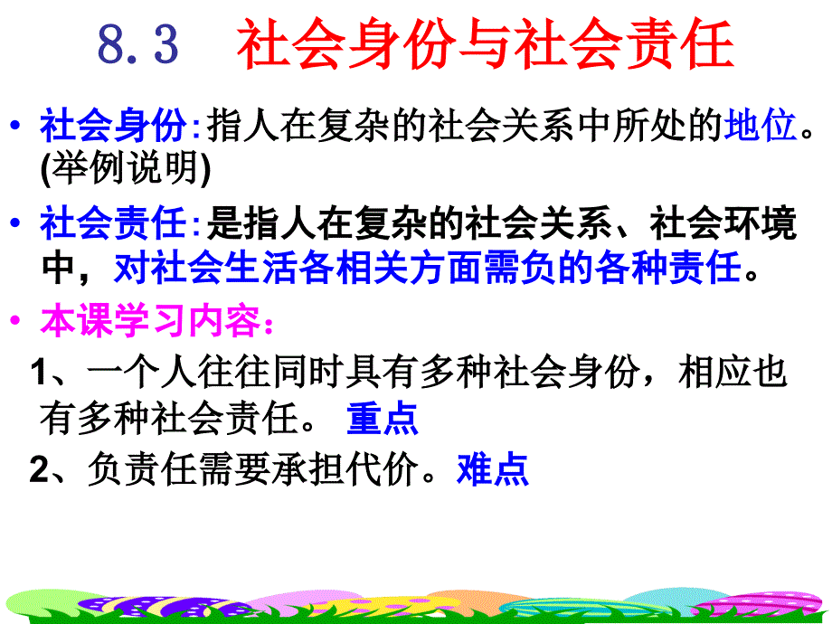 粤教版思品八下《社会身份与社会责任》ppt课件3_第1页