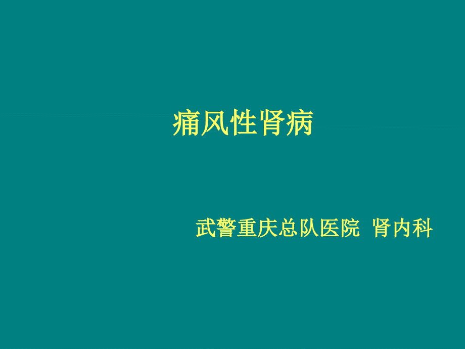 痛风性肾病的饮食指导ppt课件_第1页