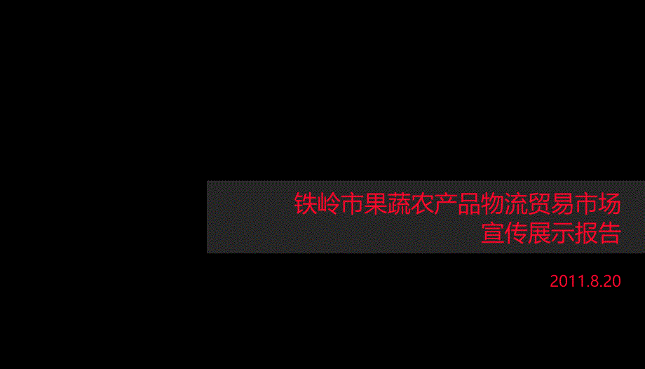 {产品管理产品规划}铁岭市果蔬农产品物流贸易市场宣传展示报告某某某082820_第1页