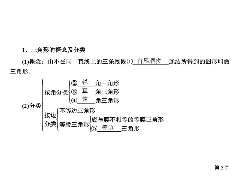 华东师大版数学中考专题复习与训练课件-第1篇 第4章 4.2一般三角形与多边形_第3页