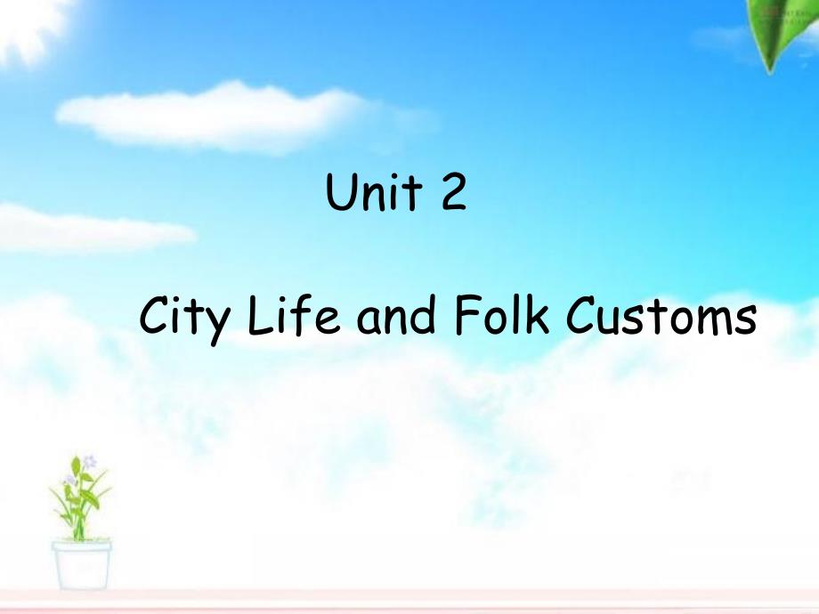 新思维英语unit2City Life and Folk Custom资料教程_第1页